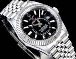 AR Factory Rolex Sky-dweller 42*14.5mm 316L Steel Jubilee Stainless Bracelet 9002 Movement Black Face Watch